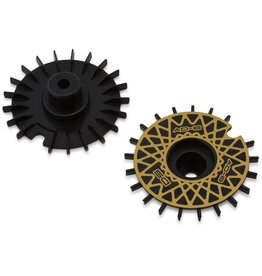 DS RACING DSC-AD-BB-GDME FLAT AERO DRIFT WHEEL COVERS (BLACK/GOLD MESH) (2) (DRIFT ELEMENT WHEELS)