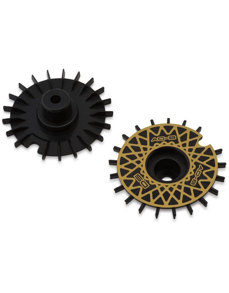 DS RACING DSC-AD-BB-GDME FLAT AERO DRIFT WHEEL COVERS (BLACK/GOLD MESH) (2) (DRIFT ELEMENT WHEELS)