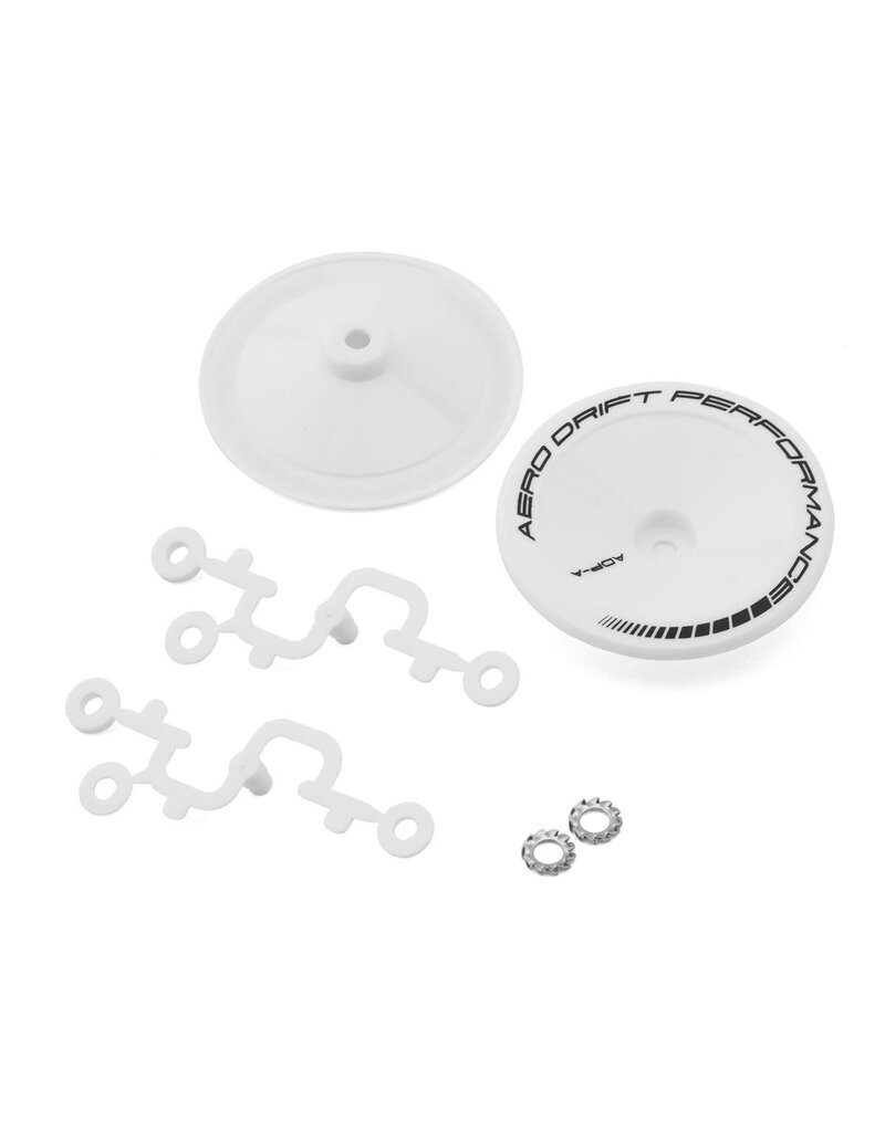 DS RACING DSC-ADP-AW-BF SLOPED AERO DRIFT WHEEL COVERS (WHITE) (2) (DRIFT ELEMENT WHEELS)