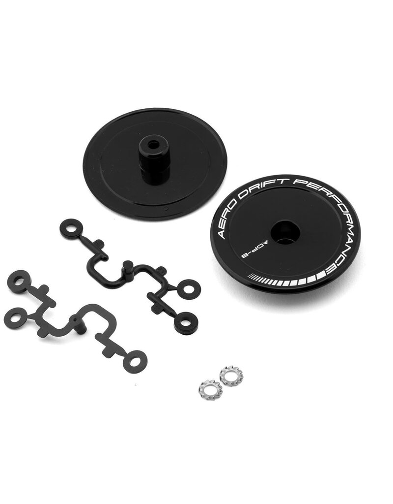 DS RACING DSC-ADP-BB-WF FLAT AERO DRIFT WHEEL COVERS (BLACK) (2) (DRIFT ELEMENT WHEELS)