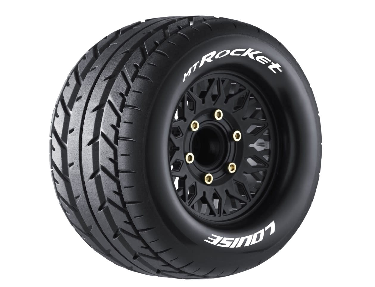 LOULT3201SX LOUISE R/C MT-ROCKET SOFT, 1/10 MONSTER TRUCK TIRES, 0 & 1/2 " OFFSET, 12, 14, 17MM REMOVABLE HEX