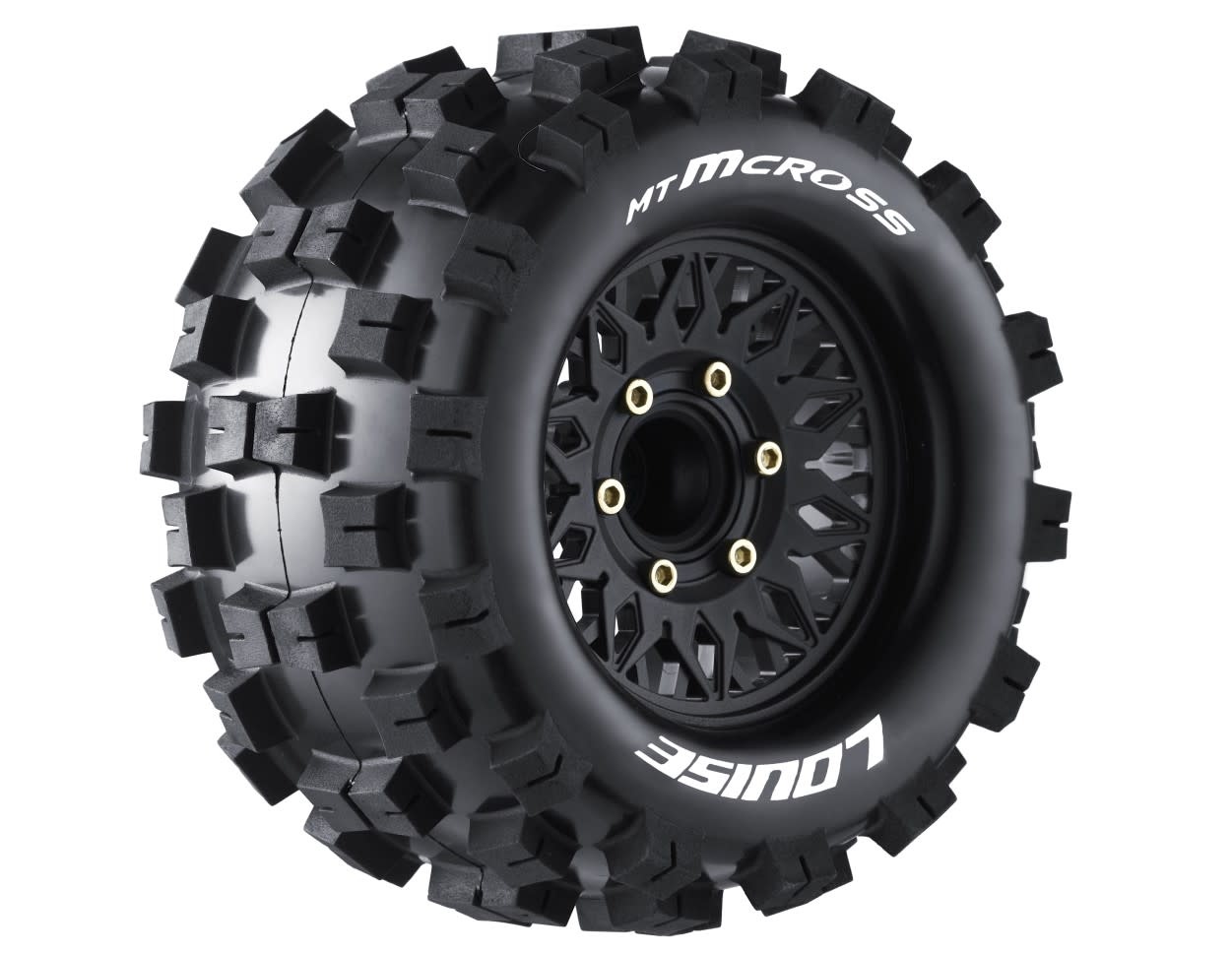 LOULT3274SX MT-MCROSS SOFT, 1/10 MONSTER TRUCK TIRES, 0 & 1/2 " OFFSET, 12, 14, 17MM REMOVABLE HEX