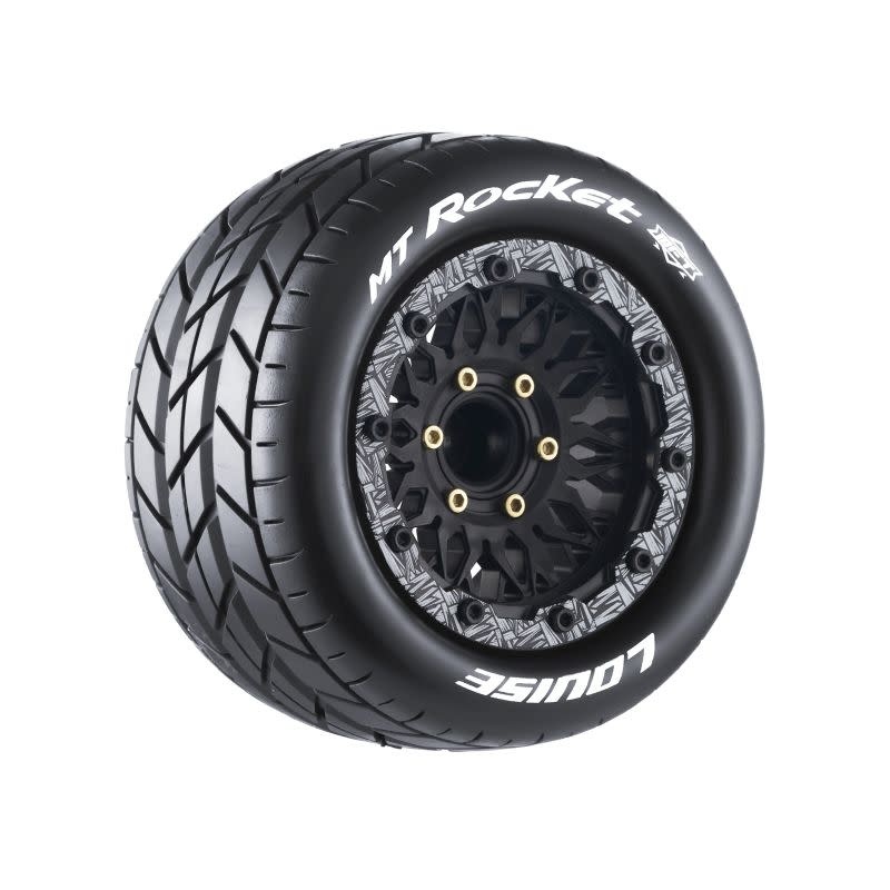 LOULT3307SX MFT MT-ROCKET SOFT 1/10 MONSTER TRUCK TIRES, 12, 14, 17MM REMOVABLE HEX - 1 PAIR