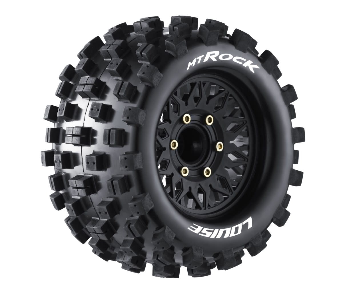 LOULT3275SX MT-ROCK SOFT, 1/10 MONSTER TRUCK TIRES, 0 & 1/2 " OFFSET, 12, 14, 17MM REMOVABLE HEX