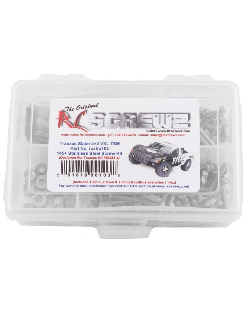 RC SCREWZ RCZTRA103 STAINLESS STEEL SCREW KIT FOR TRAXXAS SLASH 4X4 VXL