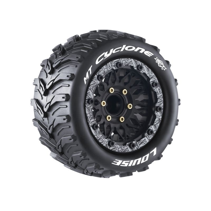 LOULT3310SX MFT MT-CYCLONE SOFT 1/10 MONSTER TRUCK TIRES, 12, 14, 17MM REMOVABLE HEX - 1 PAIR