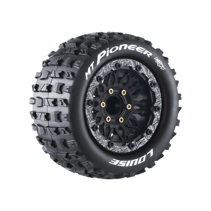 LOULT3308SX MFT MT-PIONEER SOFT 1/10 MONSTER TRUCK TIRES, 12, 14, 17MM REMOVABLE HEX - 1 PAIR