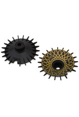 DS RACING DSC-AD-AB-GDME SLOPED AERO DRIFT WHEEL COVERS (BLACK/GOLD MESH) (2) (DRIFT ELEMENT WHEELS)