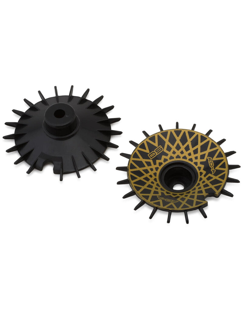 DS RACING DSC-AD-AB-GDME SLOPED AERO DRIFT WHEEL COVERS (BLACK/GOLD MESH) (2) (DRIFT ELEMENT WHEELS)