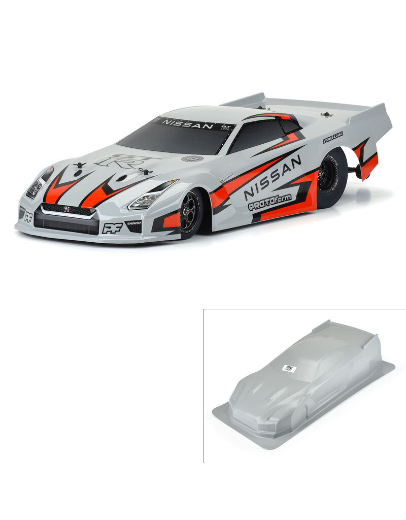 PROTOFORM PRM158514 1/10 NISSAN GT-R R35 PRO MOD TOUGH-COLOR BODY, DRAG CAR: GRAY