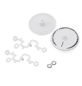 DS RACING DSC-ADP-BW-BF FLAT AERO DRIFT WHEEL COVERS (WHITE) (2) (DRIFT ELEMENT WHEELS)