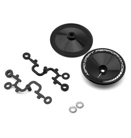 DS RACING DSC-ADP-AB-WF SLOPED AERO DRIFT WHEEL COVERS (BLACK) (2) (DRIFT ELEMENT WHEELS)