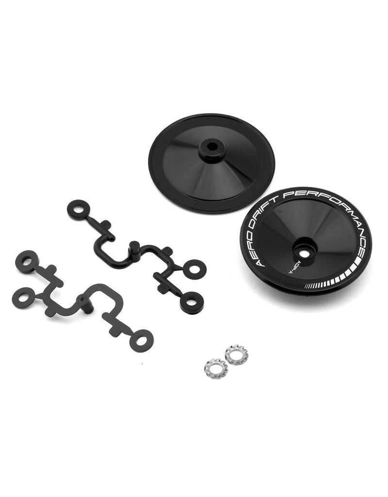 DS RACING DSC-ADP-AB-WF SLOPED AERO DRIFT WHEEL COVERS (BLACK) (2) (DRIFT ELEMENT WHEELS)