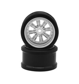 HAYASHI GARAGE HG-20416 PANA 8-SPOKE MULTIPIECE STYLE 1/10 DRIFT WHEELS (SILVER) (2) (6MM OFFSET) W/12MM HEX