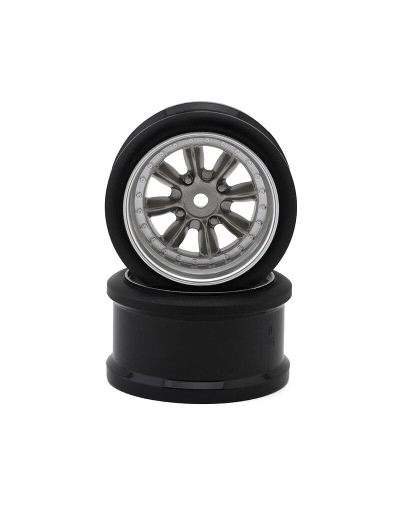 HAYASHI GARAGE HG-20326 PANA 8-SPOKE MULTIPIECE STYLE 1/10 DRIFT WHEELS (GUNMETAL) (2) (6MM OFFSET) W/12MM HEX