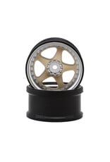 HAYASHI GARAGE HG-20168 NIZ 5-SPOKE MULTIPIECE STYLE 1/10 DRIFT WHEELS (GOLD) (2) (8MM OFFSET) W/12MM HEX