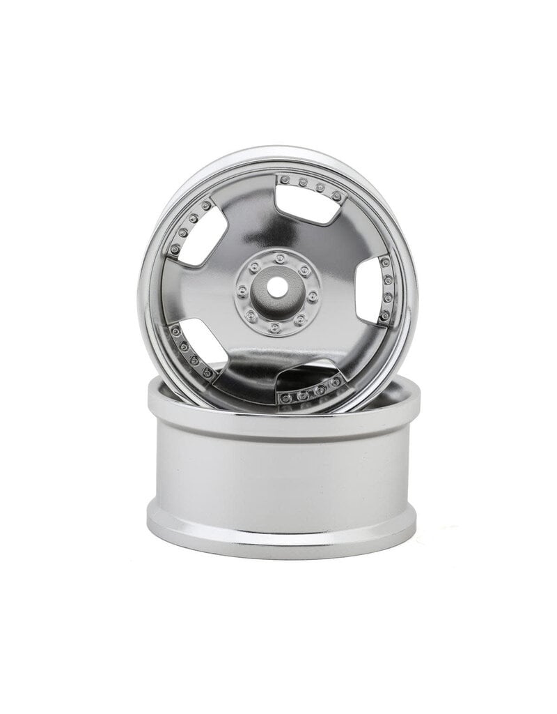 HAYASHI GARAGE HG-20218 EURO VIP DISH STYLE 1/10 DRIFT WHEELS (SILVER) (2) (8MM OFFSET) W/12MM HEX