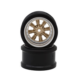 HAYASHI GARAGE HG-20316 PANA 8-SPOKE MULTIPIECE STYLE 1/10 DRIFT WHEELS (GOLD) (2) (6MM OFFSET) W/12MM HEX