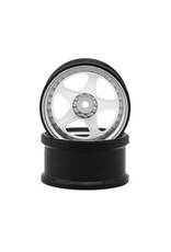 HAYASHI GARAGE HG-20146 NIZ 5-SPOKE MULTIPIECE STYLE 1/10 DRIFT WHEELS (WHITE) (2) (6MM OFFSET) W/12MM HEX