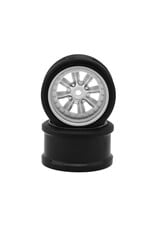 HAYASHI GARAGE HG-20418 PANA 8-SPOKE MULTIPIECE STYLE 1/10 DRIFT WHEELS (SILVER) (2) (8MM OFFSET) W/12MM HEX