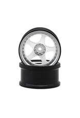 HAYASHI GARAGE HG-20148 NIZ 5-SPOKE MULTIPIECE STYLE 1/10 DRIFT WHEELS (WHITE) (2) (8MM OFFSET) W/12MM HEX