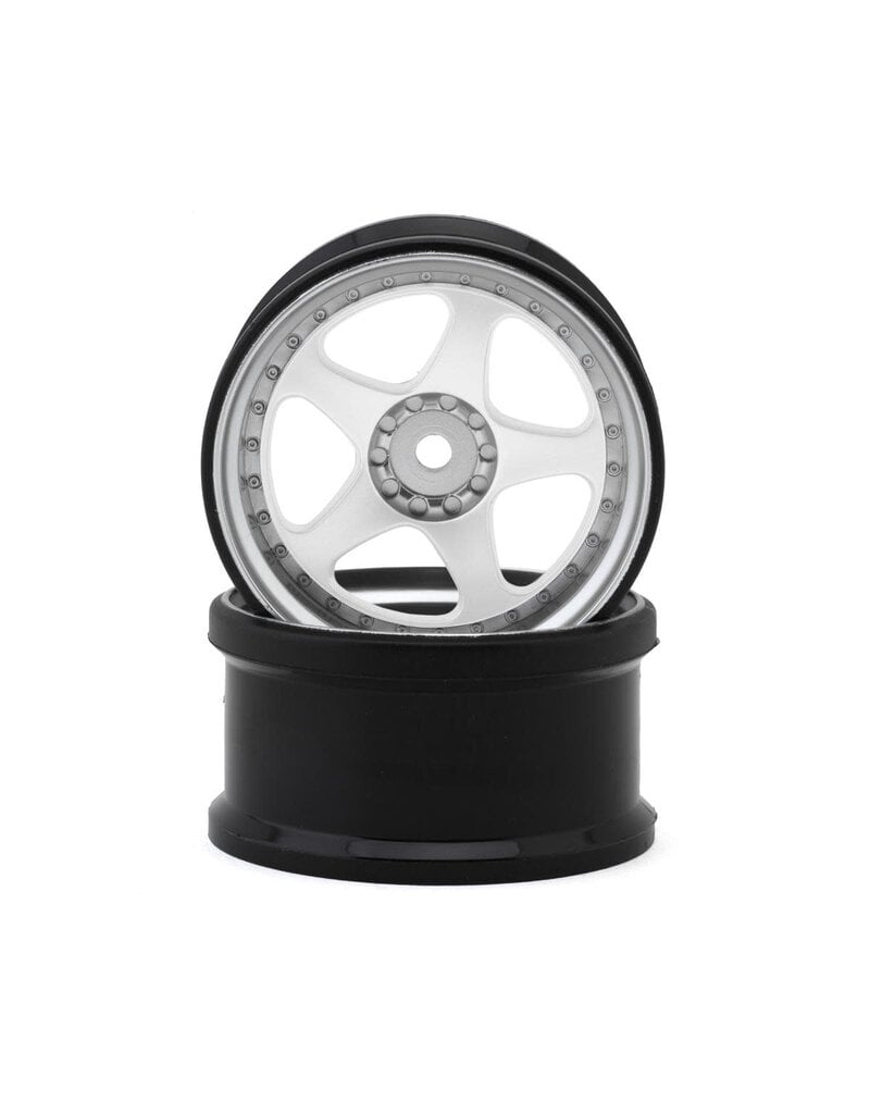HAYASHI GARAGE HG-20148 NIZ 5-SPOKE MULTIPIECE STYLE 1/10 DRIFT WHEELS (WHITE) (2) (8MM OFFSET) W/12MM HEX
