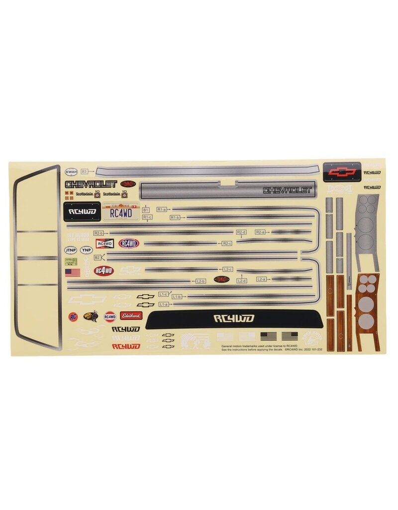 RC4WD RC4ZB0276 CHEVROLET® K10 SCOTTSDALE 1/10 PRE-PAINTED HARD BODY SET (RED)