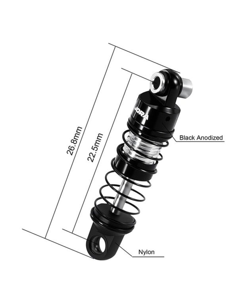 INJORA INJSCX30-07BS AXIAL SCX30 22.5MM PRE-ASSEMBLED ALUMINUM SHOCK SET (4)