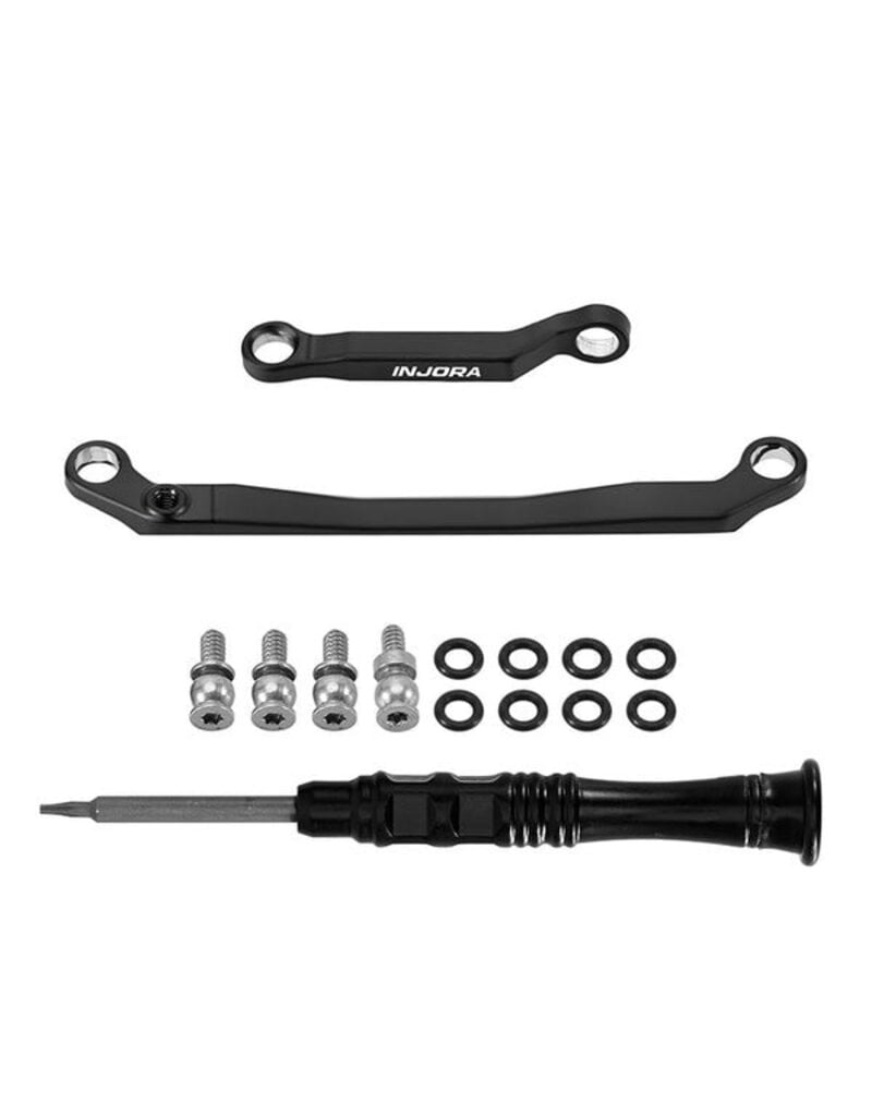 INJORA INJSCX30-05BK AXIAL SCX30 BRASS STEERING LINKS (BLACK) (2.8G)