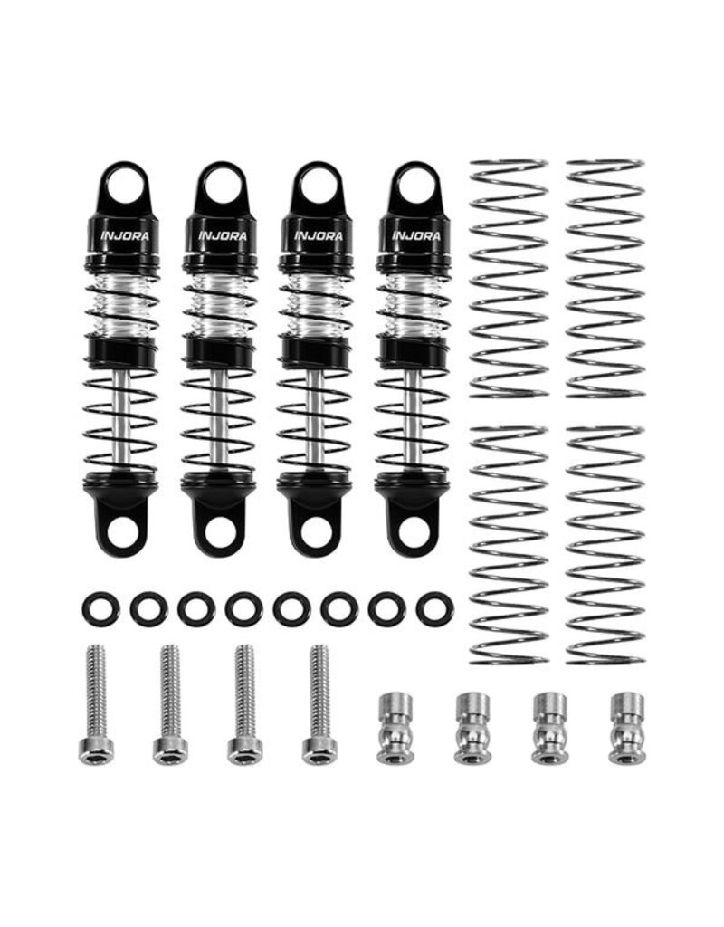 INJORA INJSCX30-08BS AXIAL SCX30 26MM PRE-ASSEMBLED ALUMINUM SHOCK SET (4)