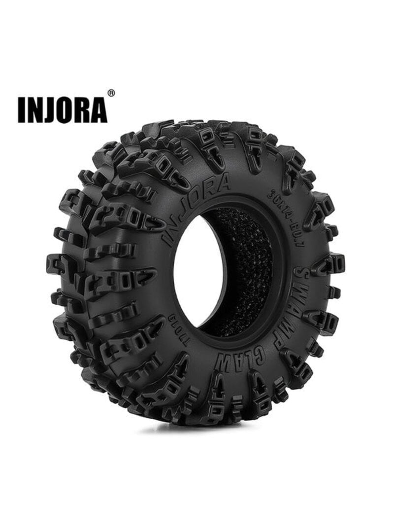INJORA INJT7019 AXIAL SCX30 0.7" SWAMP CLAW MICRO ROCK CRAWLER TIRES (4) (36MM OD) (S5) W/FOAM INSERTS