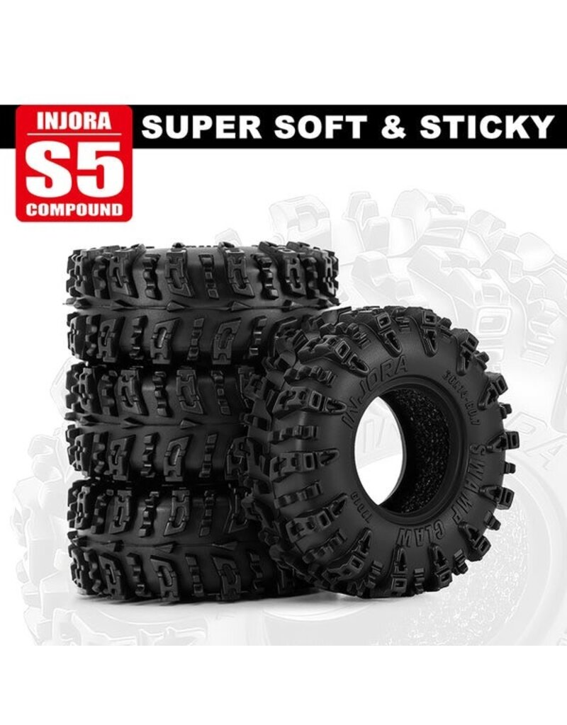 INJORA INJT7019 AXIAL SCX30 0.7" SWAMP CLAW MICRO ROCK CRAWLER TIRES (4) (36MM OD) (S5) W/FOAM INSERTS