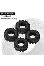 INJORA INJT7019 AXIAL SCX30 0.7" SWAMP CLAW MICRO ROCK CRAWLER TIRES (4) (36MM OD) (S5) W/FOAM INSERTS
