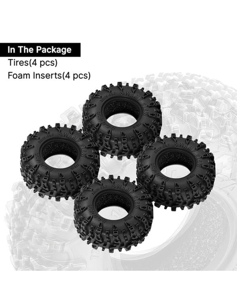 INJORA INJT7019 AXIAL SCX30 0.7" SWAMP CLAW MICRO ROCK CRAWLER TIRES (4) (36MM OD) (S5) W/FOAM INSERTS