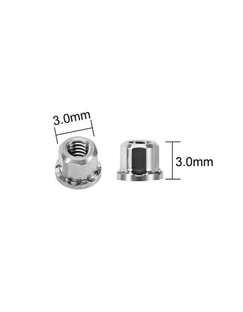 INJORA INJSCX30-12-8 AXIAL SCX30 2MM STAINLESS STEEL WHEEL NUTS (8)