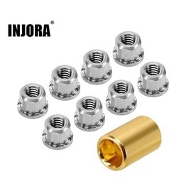 INJORA INJSCX30-12-8 AXIAL SCX30 2MM STAINLESS STEEL WHEEL NUTS (8)