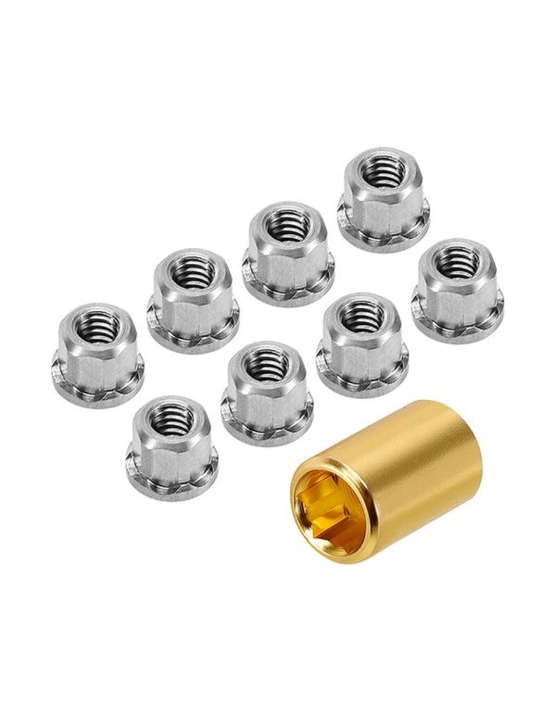 INJORA INJSCX30-12-8 AXIAL SCX30 2MM STAINLESS STEEL WHEEL NUTS (8)