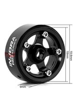 INJORA INJW7002BK-18 AXIAL SCX30 0.7" 5-SPOKE ALUMINUM MICRO ROCK CRAWLER BEADLOCK WHEELS (BLACK) (4) (3.4G EA)