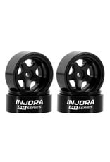 INJORA INJW7002BK-18 AXIAL SCX30 0.7" 5-SPOKE ALUMINUM MICRO ROCK CRAWLER BEADLOCK WHEELS (BLACK) (4) (3.4G EA)