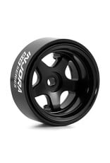 INJORA INJW7002BK-18 AXIAL SCX30 0.7" 5-SPOKE ALUMINUM MICRO ROCK CRAWLER BEADLOCK WHEELS (BLACK) (4) (3.4G EA)