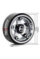 INJORA INJW7002TI-18 AXIAL SCX30 0.7" 5-SPOKE ALUMINUM MICRO ROCK CRAWLER BEADLOCK WHEELS (TITANIUM) (4) (3.4G EA)