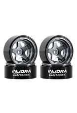 INJORA INJW7002TI-18 AXIAL SCX30 0.7" 5-SPOKE ALUMINUM MICRO ROCK CRAWLER BEADLOCK WHEELS (TITANIUM) (4) (3.4G EA)
