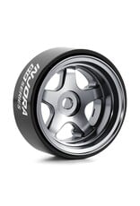 INJORA INJW7002TI-18 AXIAL SCX30 0.7" 5-SPOKE ALUMINUM MICRO ROCK CRAWLER BEADLOCK WHEELS (TITANIUM) (4) (3.4G EA)