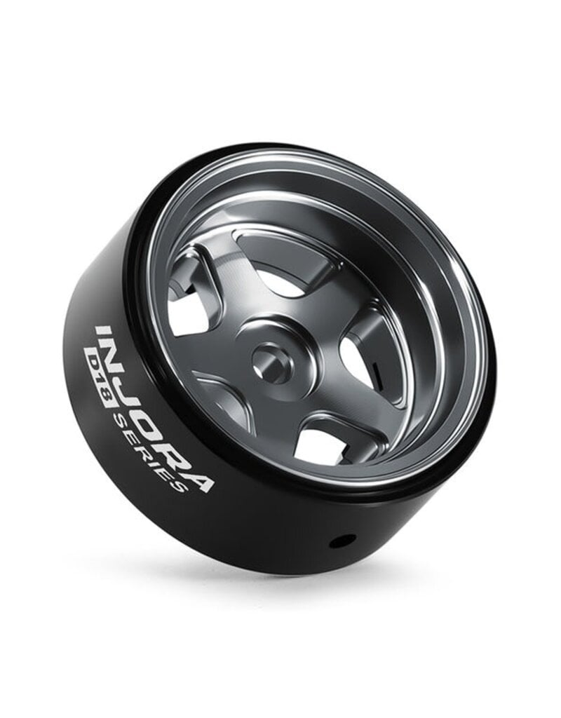 INJORA INJW7002TI-18 AXIAL SCX30 0.7" 5-SPOKE ALUMINUM MICRO ROCK CRAWLER BEADLOCK WHEELS (TITANIUM) (4) (3.4G EA)