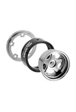 INJORA INJW7002TI-18 AXIAL SCX30 0.7" 5-SPOKE ALUMINUM MICRO ROCK CRAWLER BEADLOCK WHEELS (TITANIUM) (4) (3.4G EA)