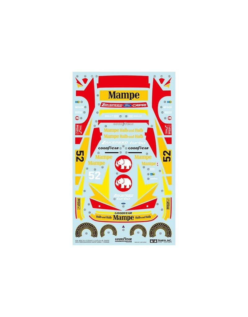 TAMIYA TAM24376 1978 FORD ZAKSPEED CAPRI TURBO 1/24 PLASTIC MODEL KIT