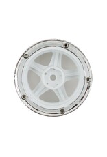 DS RACING DSC-DE-011 ELEMENT 5 SPOKE DRIFT WHEELS WHITE FACE CHROME LIP W/GOLD RIVETS (2)