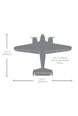E-FLITE EFL-3726 BEECHCRAFT D18/RC-45J 1.5M BNF BASIC WITH AS3X+ AND SAFE