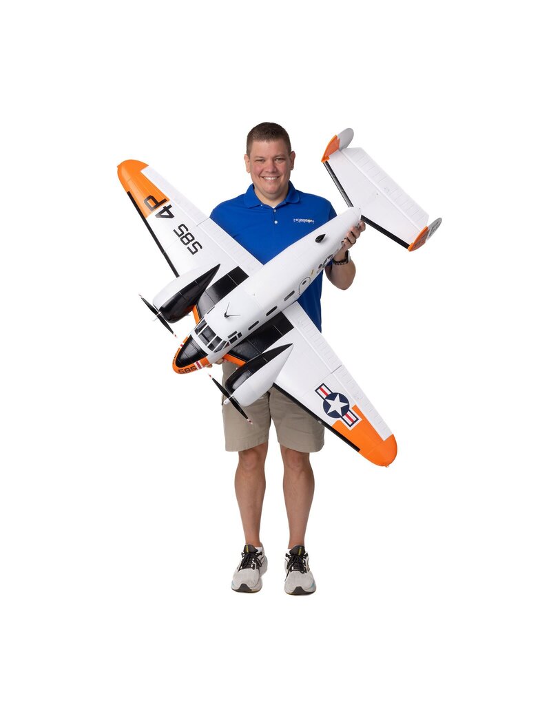 E-FLITE EFL-3726 BEECHCRAFT D18/RC-45J 1.5M BNF BASIC WITH AS3X+ AND SAFE