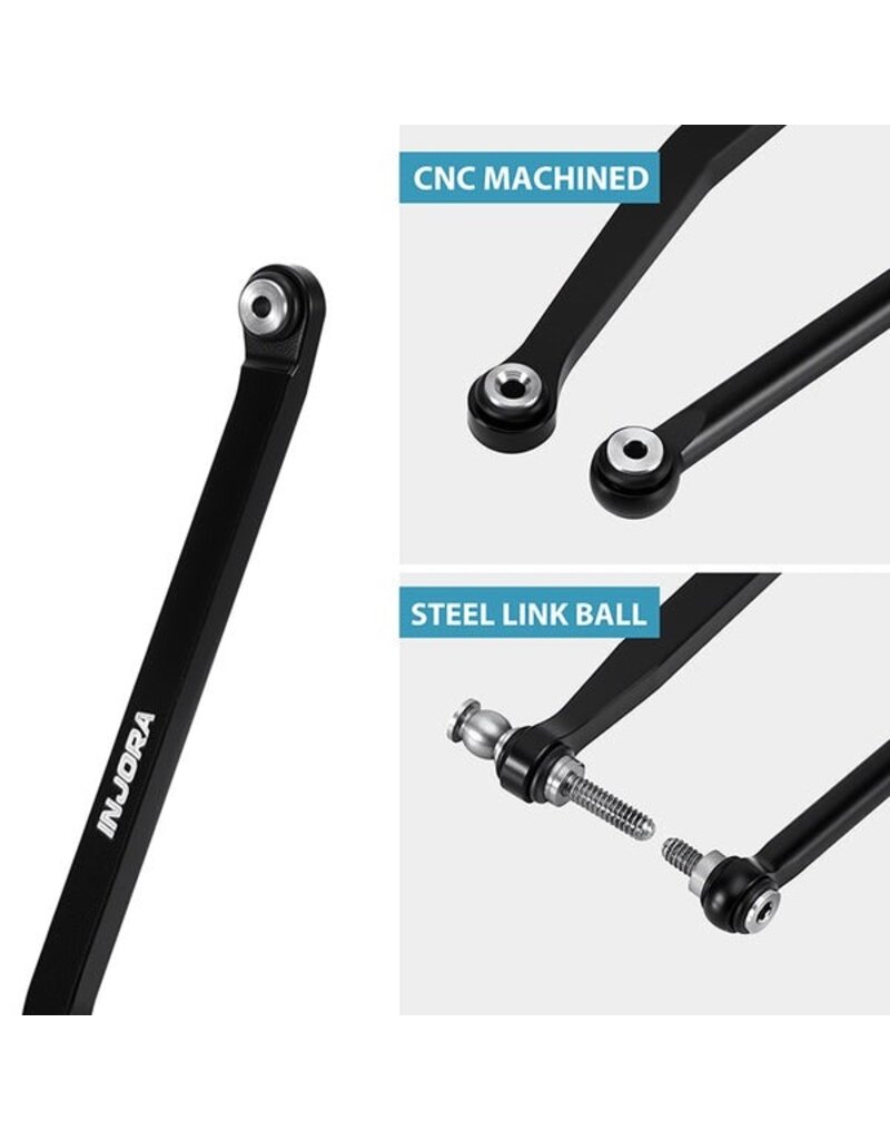 INJORA INJSCX30-02BK AXIAL SCX30 ALUMINUM HIGH CLEARANCE SUSPENSION LINKS SET (BLACK)